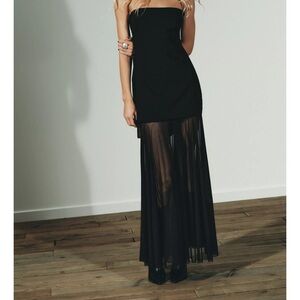 Zara Black Strapless Maxi Dress